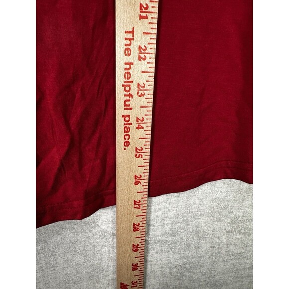 Ninedaily Women Large Knit Top Shirt Tunic Red Long Sleeve Lapel V Neck Rayon Sm - Picture 4 of 6